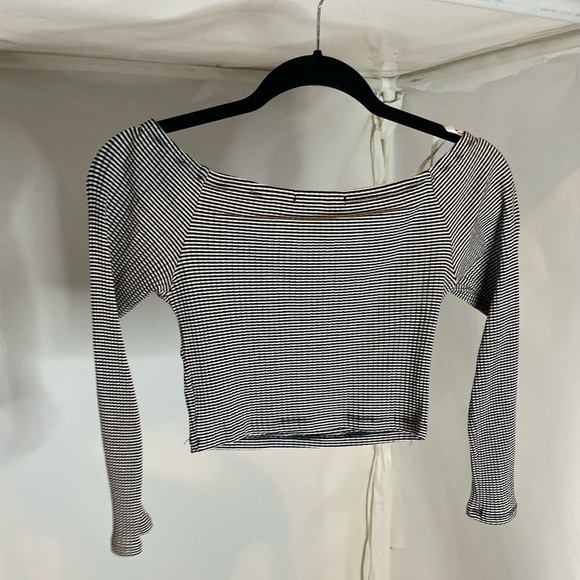 Papaya Dresses & Skirts - Papaya Striped Black and White Women's long sleeve crop Top and skirt xsmall